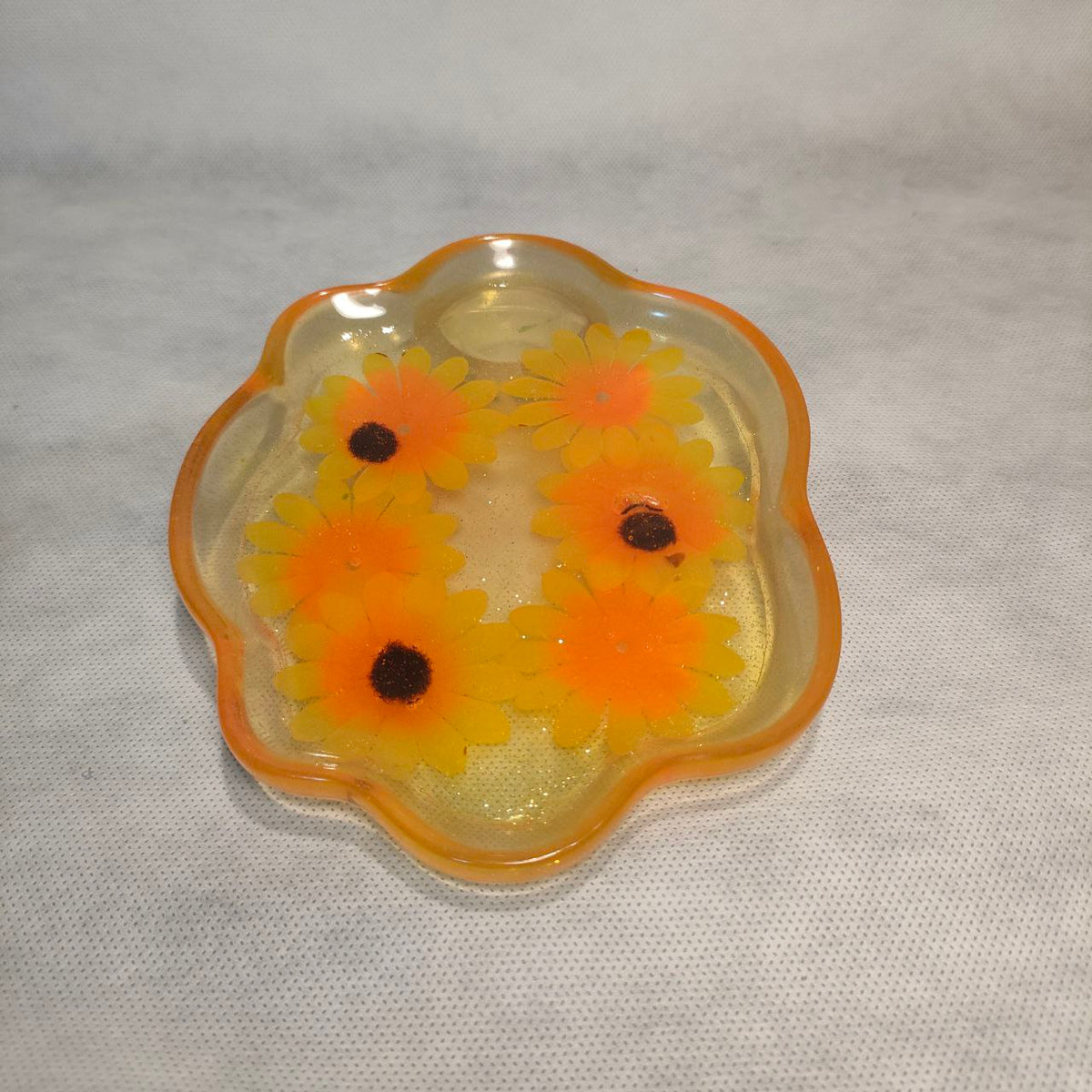 Portaoggetti - Floreale - Arancione