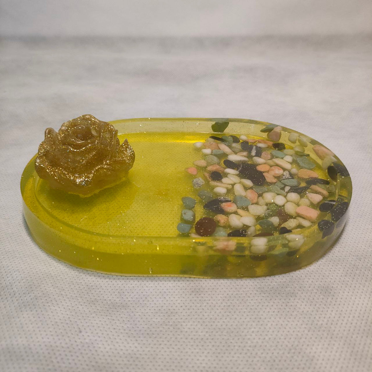 Portaoggetti - Pietre - Rosa dorata