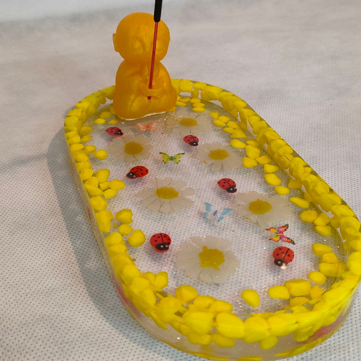 Porta incenso - Fiori - Giallo