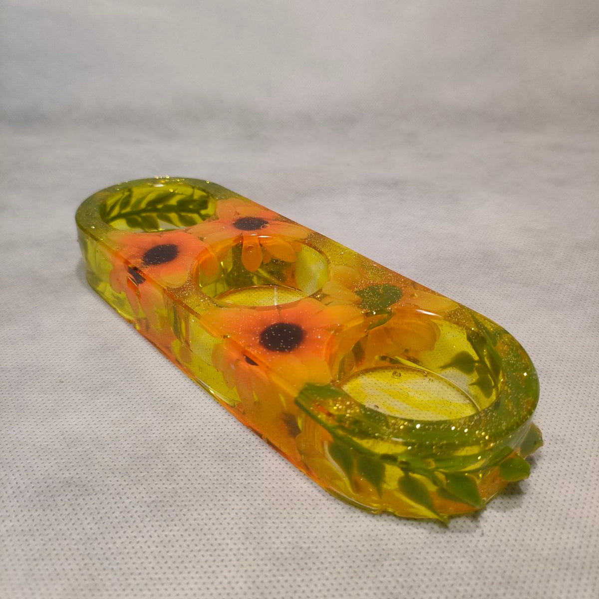 Portacandele - Floreale - Arancione